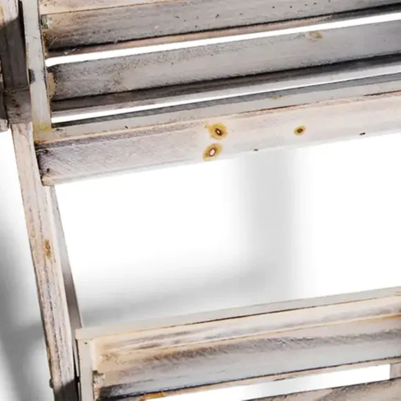 Rustic Shabby Chic Vintage Look Heart Fold Out 68cm 3 Tiered Shelf Storage Unit - Picture 4 of 4